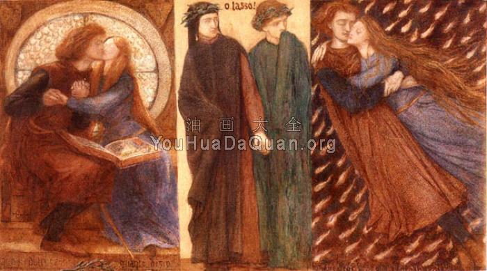 Paolo and Francesca - 但丁·加百利·罗塞蒂